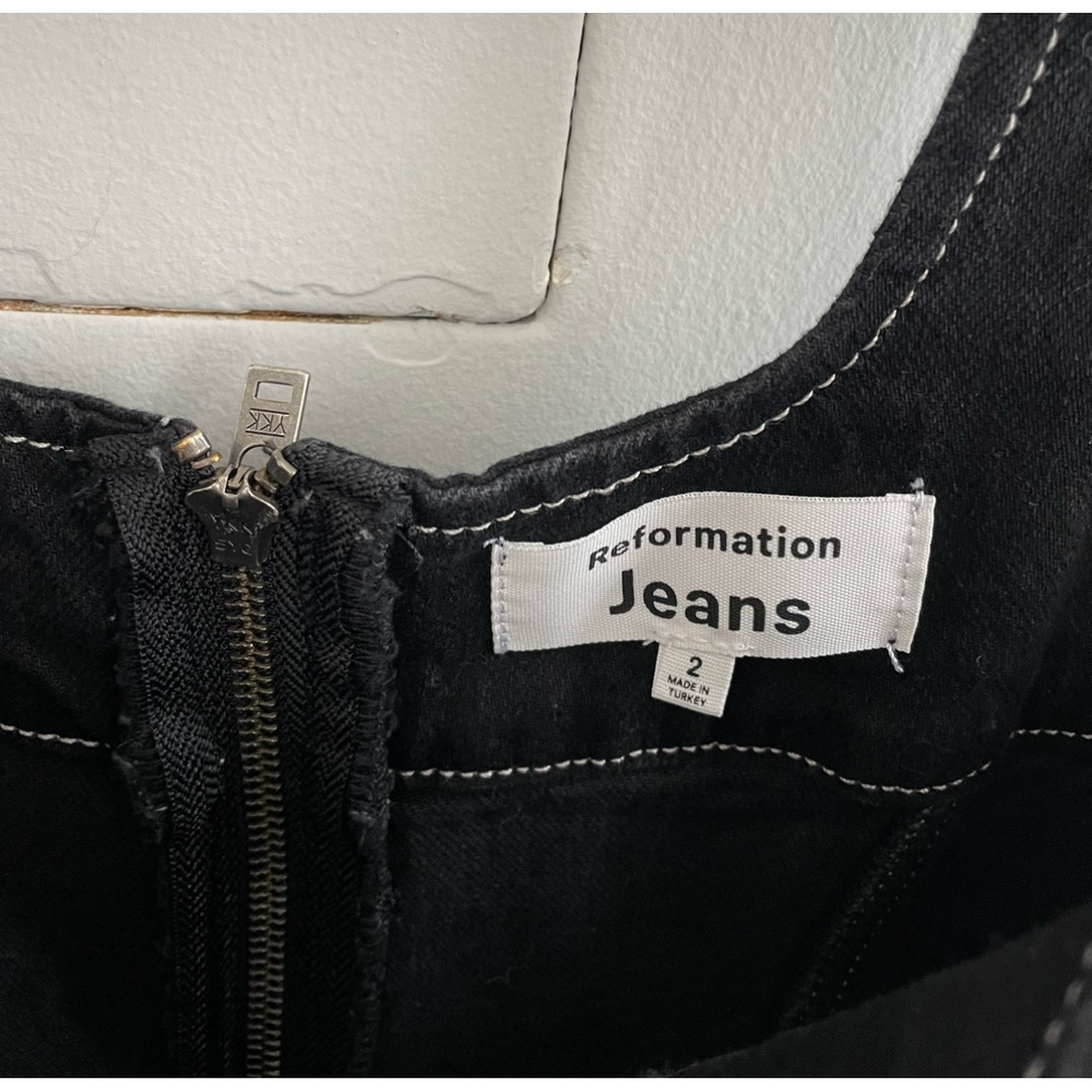 REFORMATION Black Lizzie Denim Dress - Picture 3 of 5